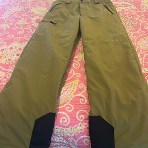 Spyder Olive and Black boys ski Pants